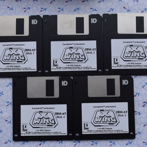 Star Wars X Wing Space Combat Simulator PC DOS 3.5 disks used