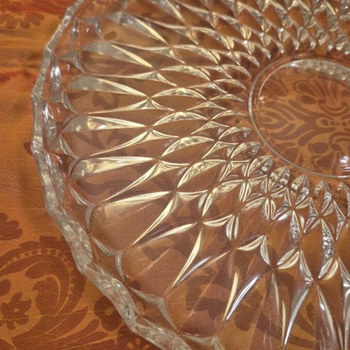 Crystal serving platter new, 28 cm perimeter