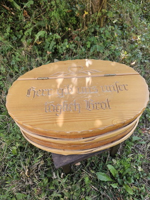 Vintage wooden bread box used, 40cm×25cm×16cm