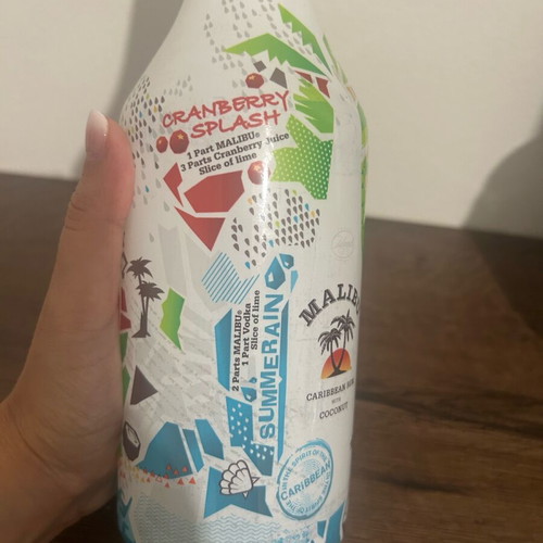 Malibu collectible empty bottle with cocktail recipes like new