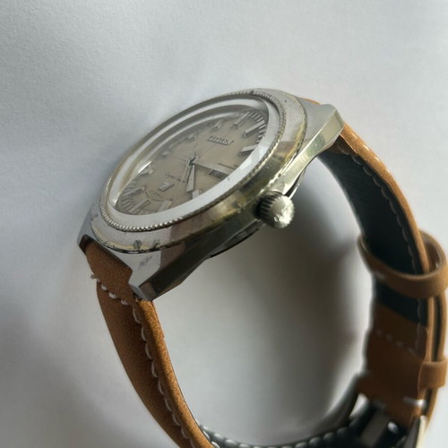 Citizen Crystal Seven watch used, men's, beige and silver