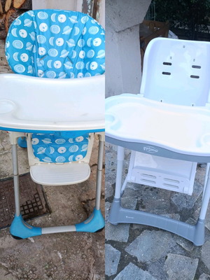Chicco and Lorelli baby feeding chairs like new, without cushion
