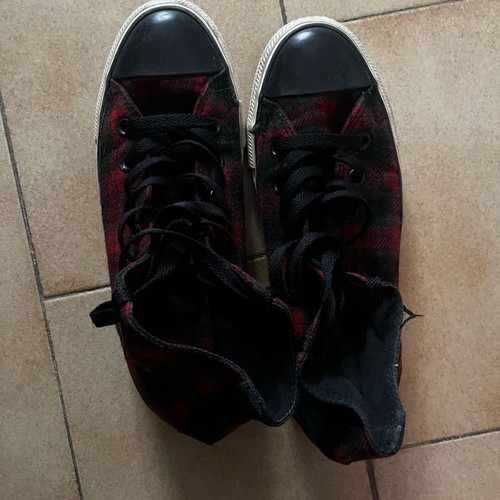 Converse All Star shoes used, checkered collectible
