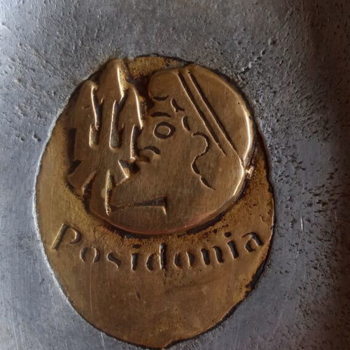 Collectible handmade brass plate from the "Posidonia" exhibition of 1994