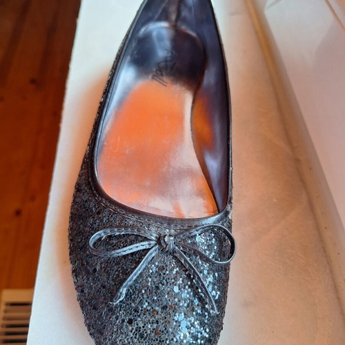 Black ballerina shoes with sequins, size 40