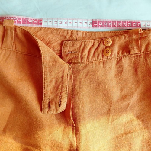 Vintage linen pants XS, like new, orange