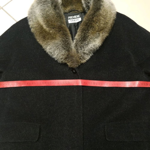 Wool coat new with synthetic fur, gray, size XL