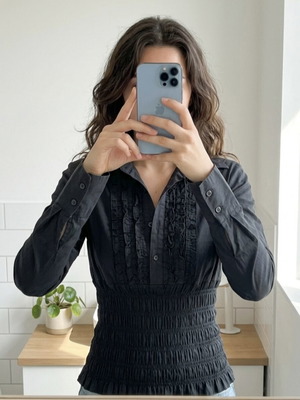 Blouse shirt black, like new, size L