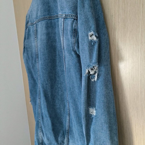 Long women's denim jacket like new, blue