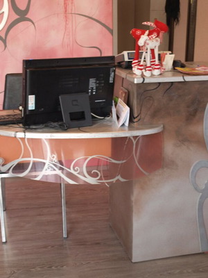 Hair Salon Equipment like new with reception, screens, mirrors, chairs, manicure table, lights