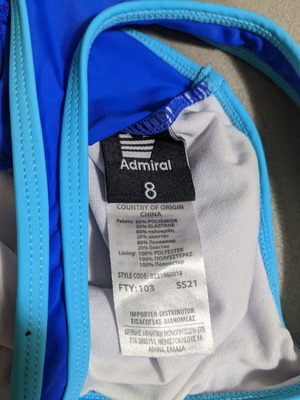 Admiral athletic swimsuit used for girl age 8 blue