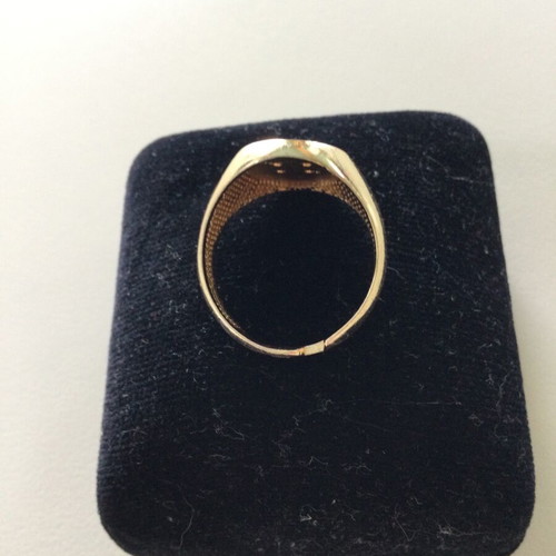 Silver gold-plated ring with enamel like new