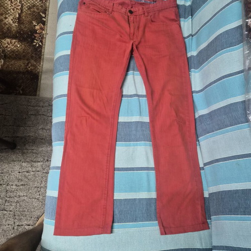 Review men's summer pants, soft carrot red, size 34