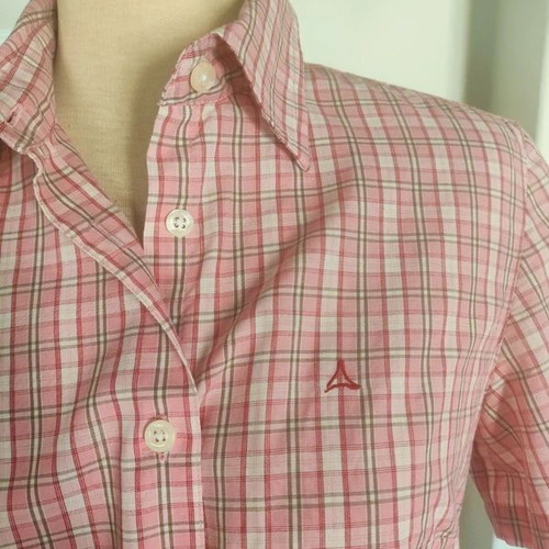 Schöffel pink women's shirt with check pattern like new, S/M