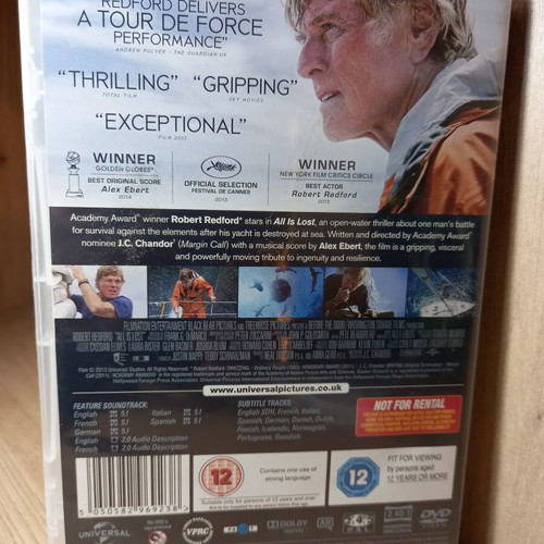 All Is Lost DVD like new with English subtitles