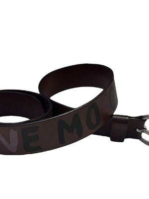 Δερμάτινη ζώνη Moschino σαν καινούργιο, καφέ με σχέδιο "LOVE MOSCHINO"