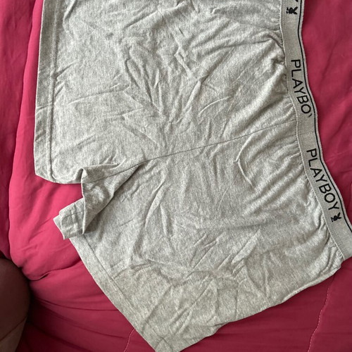 PLAYBOY boxers, Large, grey color.