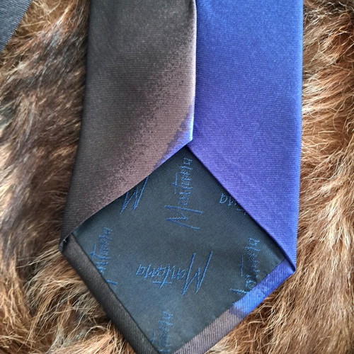 Montana silk tie new authentic black and blue