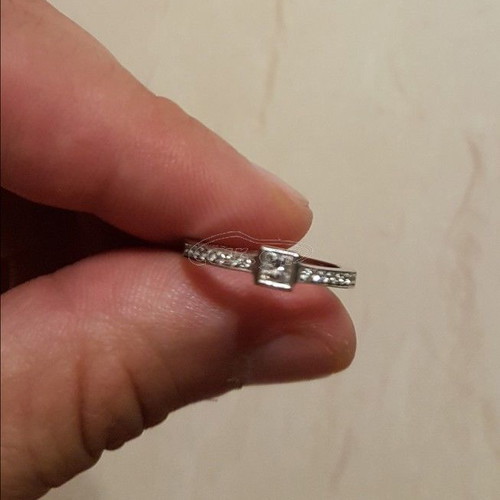 Ring new with certification, carats, special order square stone