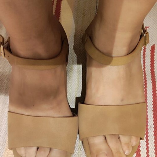 Camel platform sandals size 37 like new