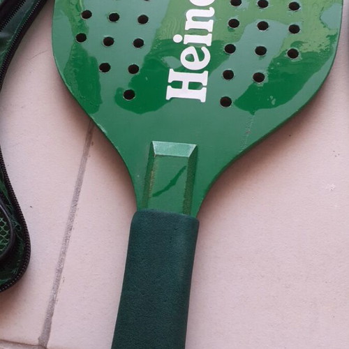 Heineken wooden rackets with plastic case like new