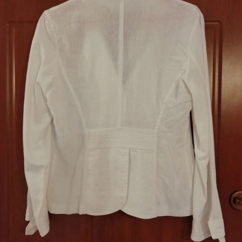 Provetto white summer jacket, cotton fabric, size M-L