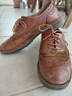 Oxford women's leather shoes used brown size 38 with laces