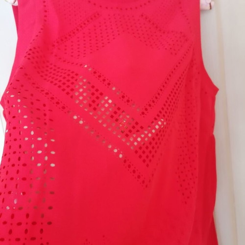 Karen Millen sleeveless top new, bright coral, size L