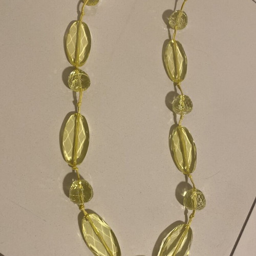 Accessorize long necklace new with yellow transparent stones, 38cm