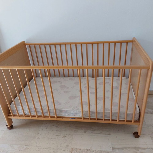 Bed, baby children's, converts to youth with orthopedic mattress Cocomat.