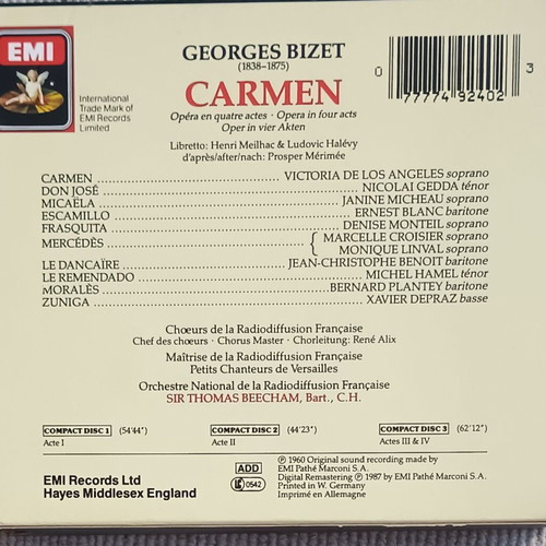 Bizet Carmen 3CDs box used, classical