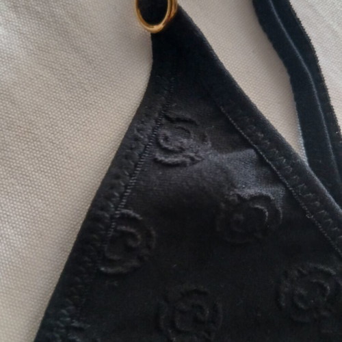 Cacharel black underwear new, embossed logo, size small medium