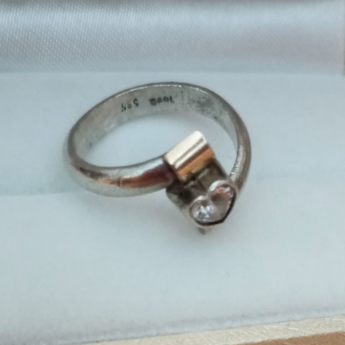 Asimohryso ring like new made of 1000 silver and 14k gold