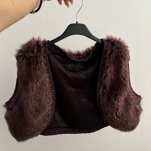 Fur bolero Doca used, purple no s-m