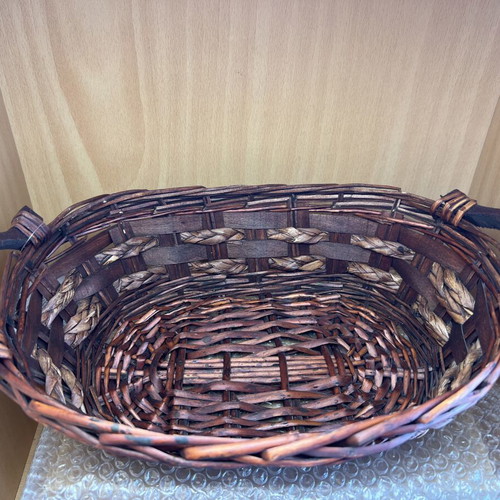 Wood wicker basket set of 3 new