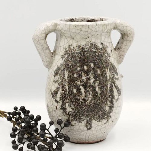 Brutalist Italian vase used, ceramic, handmade