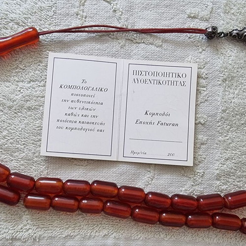Faturan Komboloi with Certification like new, 33 beads, 51 mm, 54 grams