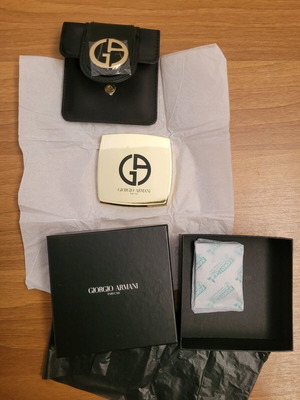 Giorgio Armani mirror in leather case new