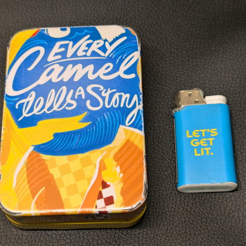 Camel box and lighter used with signs of wear