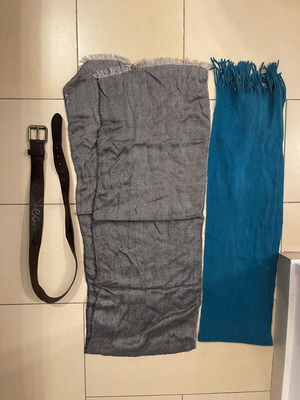 Men's belt and scarf used, Pepe Jeans, brown