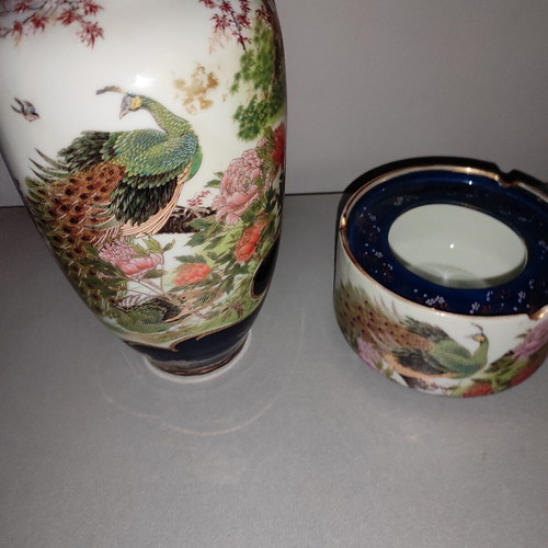 Σετ βάζο και τασάκι πορσελάνης Shibata Chinaware LTD. Japan μεταχειρισμένο