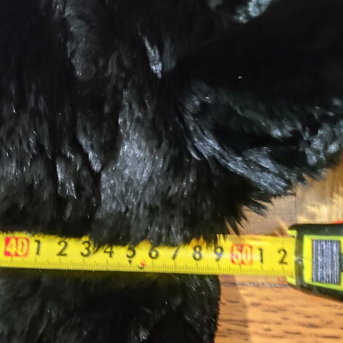 Conbipel short rabbit fur coat like new, black