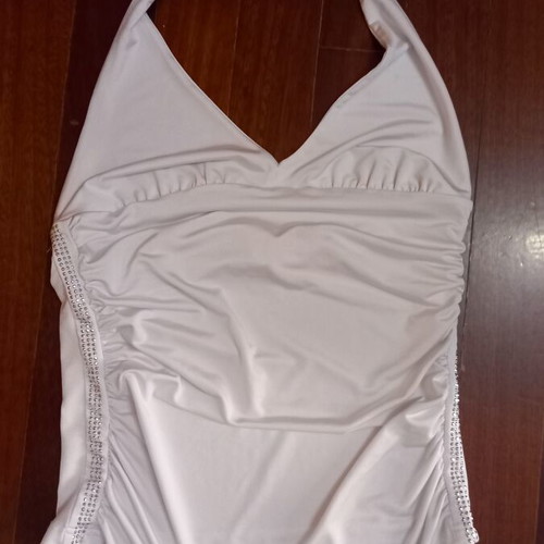 Paranoia blouse with rhinestones like new, viscose fabric, white, size M