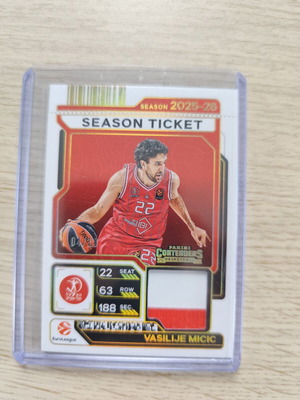 2025-26 Panini Contenders EuroLeague Vasilije Micic Patch Card new