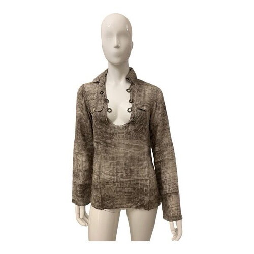 Coast women's blouse 100% silk like new, size 46, beige brown