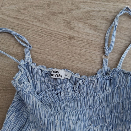 Mini Raxevsky dress used, 50% modal, white and blue, size 158 cm