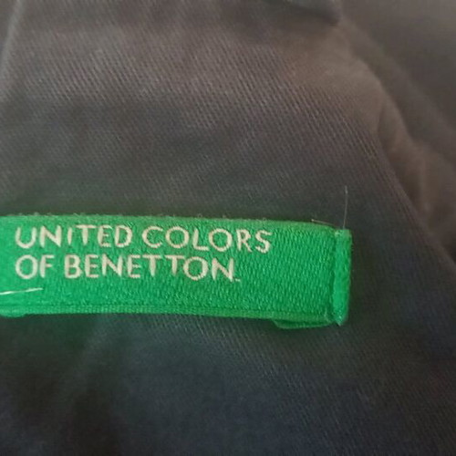 Benetton coat used black XS 98% cotton 2% elastane