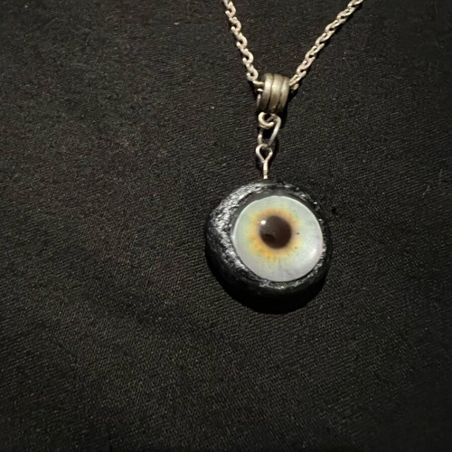 Silver handmade necklace with blue eye new