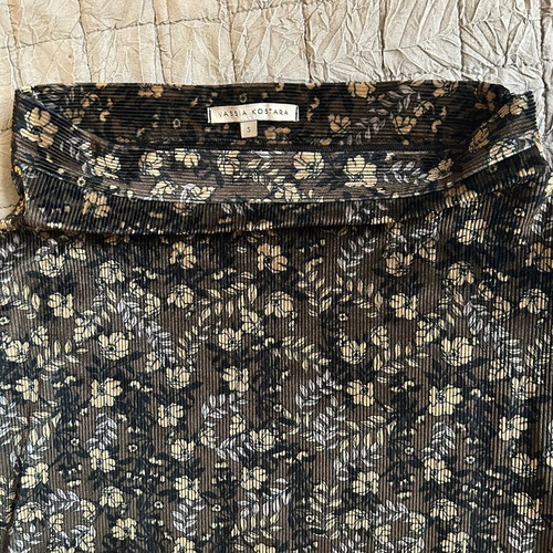Vassia Kostara Corduroy Skirt Small Brown New