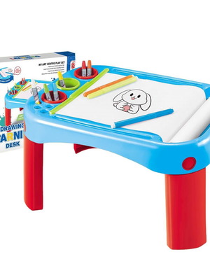 My Art Centre Play Set drawing desk with paper roll and markers new